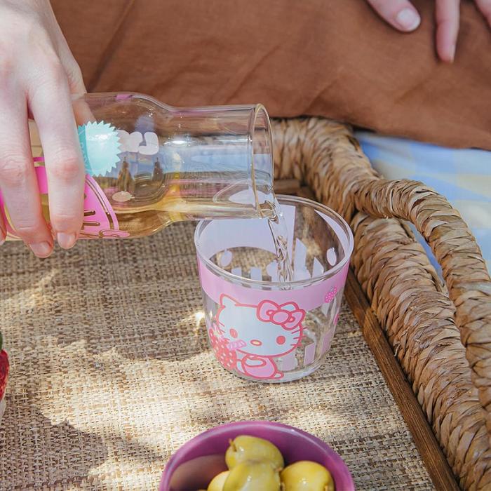 Hello Kitty Hello Kitty Glass Carafe and Cup Set (Strawberry Milk) Różowe | PL_HK73388