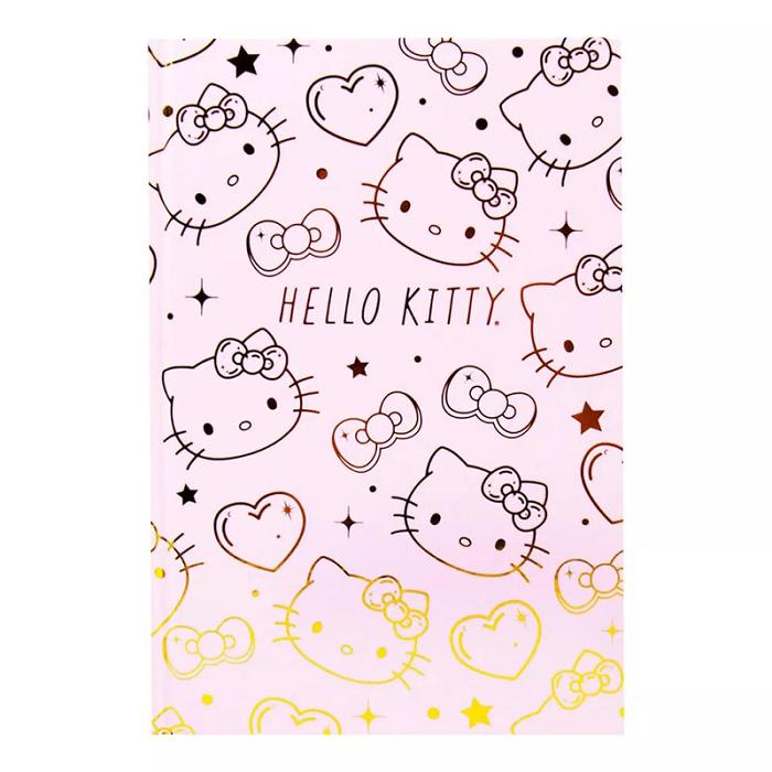 Hello Kitty Hello Kitty Gold Foil Hardcover Journal Różowe | PL_HK83473