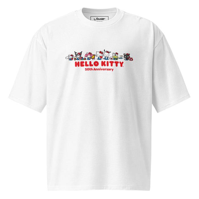 Hello Kitty Hello Kitty Hello Everyone Oversized Tee Białe | PL_HK34723