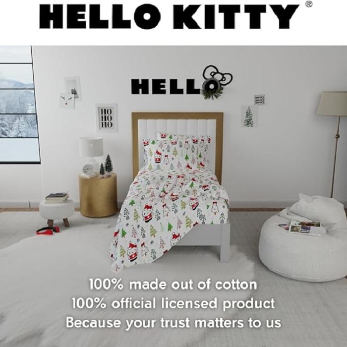 Hello Kitty Hello Kitty Holiday Cotton Flannel Sheet Set Kolorowe | PL_HK32731