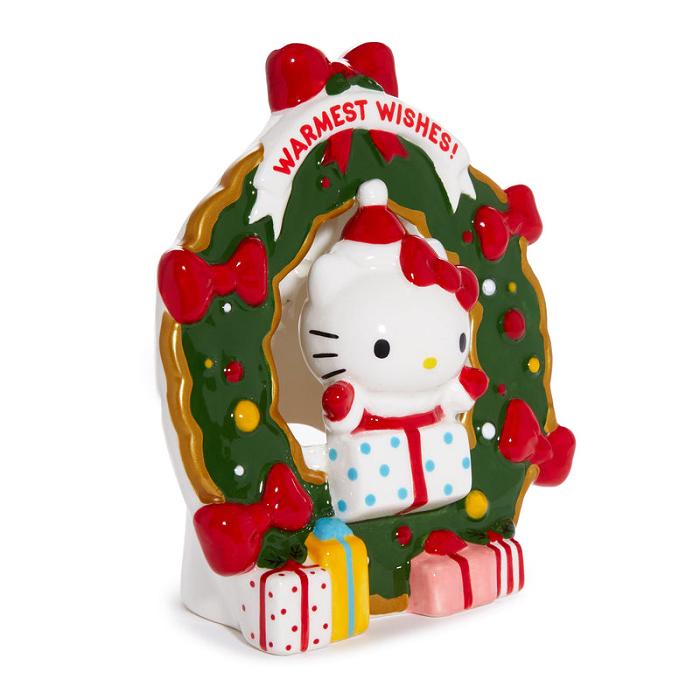 Hello Kitty Hello Kitty Holiday Wreath Ceramic Tealight Holder Czerwone Zielone | PL_HK20921