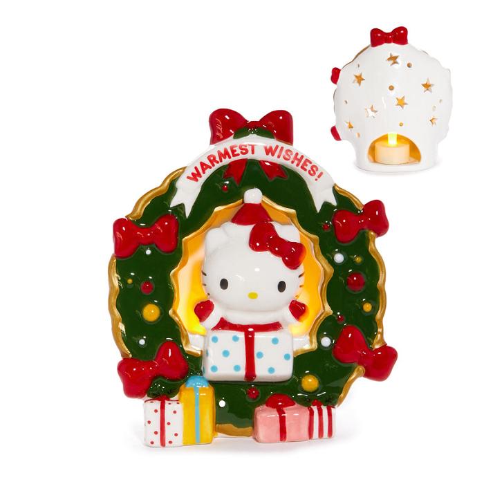 Hello Kitty Hello Kitty Holiday Wreath Ceramic Tealight Holder Czerwone Zielone | PL_HK20921