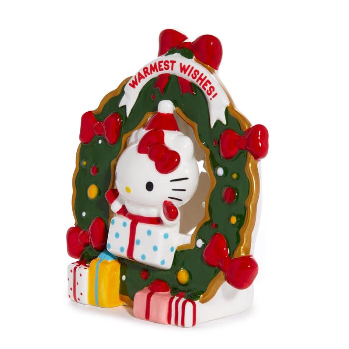 Hello Kitty Hello Kitty Holiday Wreath Ceramic Tealight Holder Czerwone Zielone | PL_HK59296