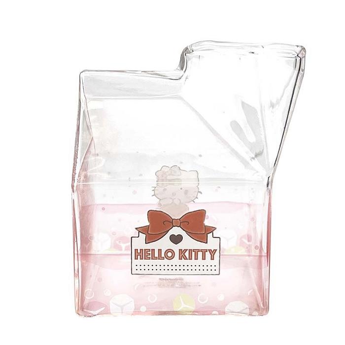 Hello Kitty Hello Kitty Kawaii Glass Milk Carton Cup Różowe | PL_HK58735