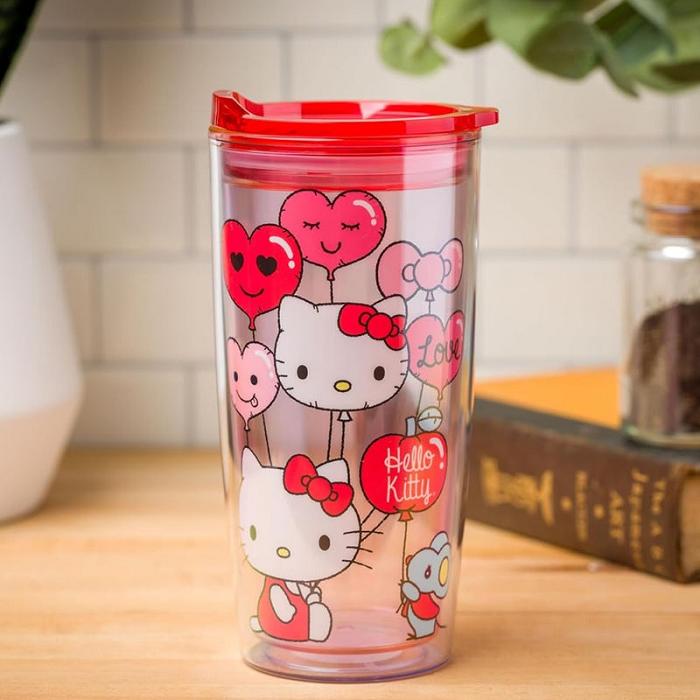 Hello Kitty Hello Kitty Love Balloons Double Wall Tumbler Różowe | PL_HK72641