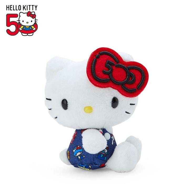 Hello Kitty Hello Kitty Mascot Keychain Plush (Hello, Everyone! Series) Białe Niebieskie | PL_HK52785