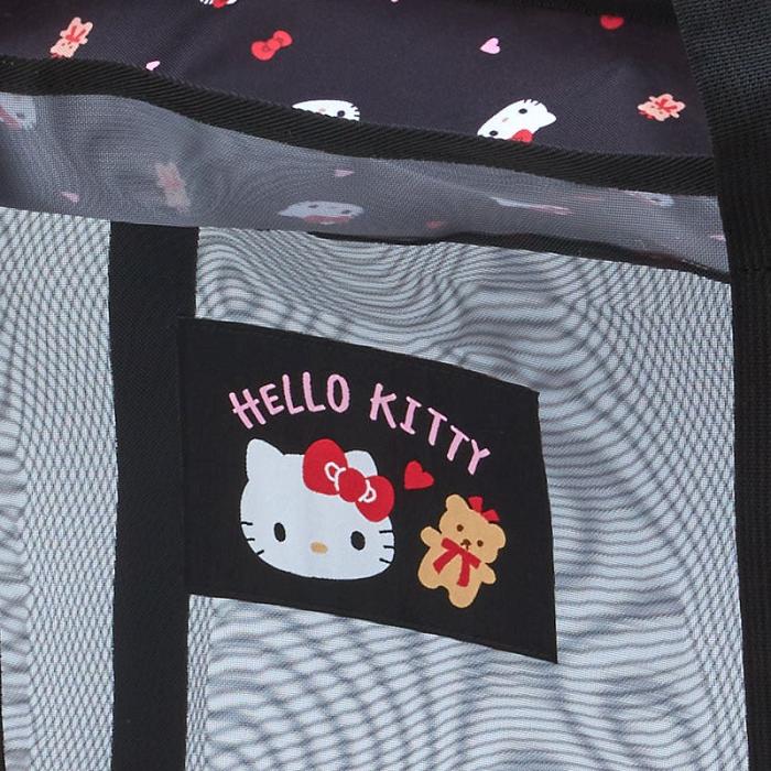 Hello Kitty Hello Kitty Mesh Storage Tote (Large) Czarne | PL_HK55458