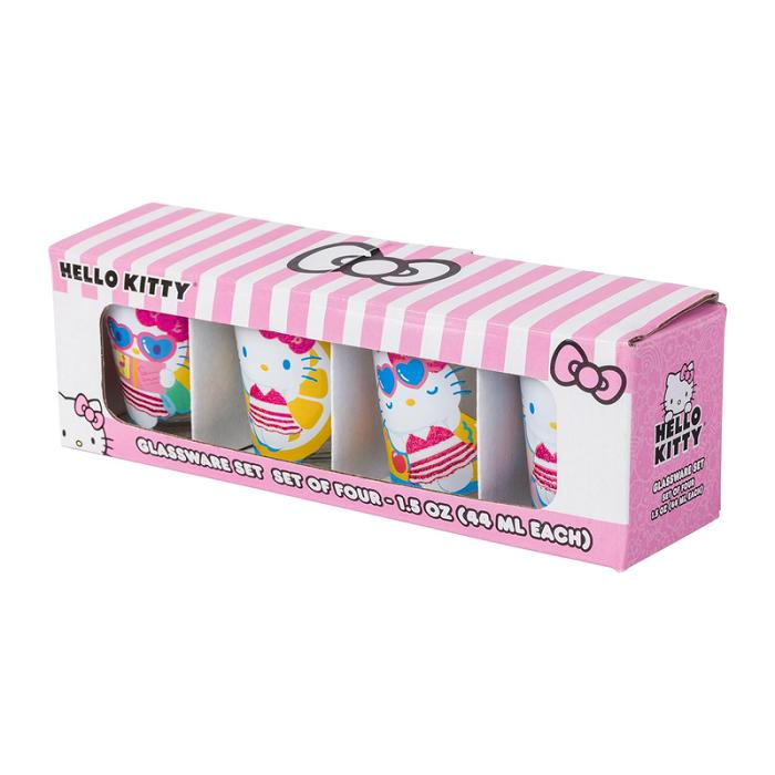 Hello Kitty Hello Kitty Mini Glass 4-Piece Set (Pool Floatie) Różowe | PL_HK77851