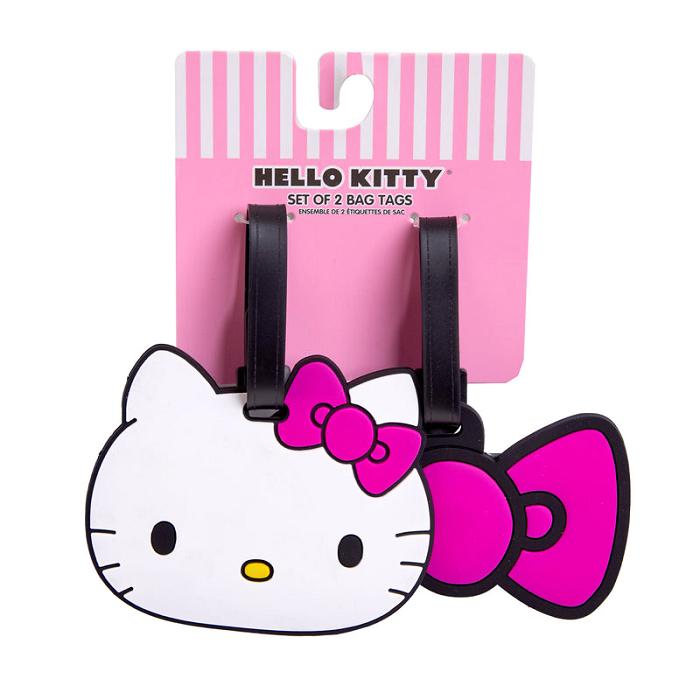 Hello Kitty Hello Kitty Pink Bow 2-pc Luggage Tag Set Białe Różowe | PL_HK34368