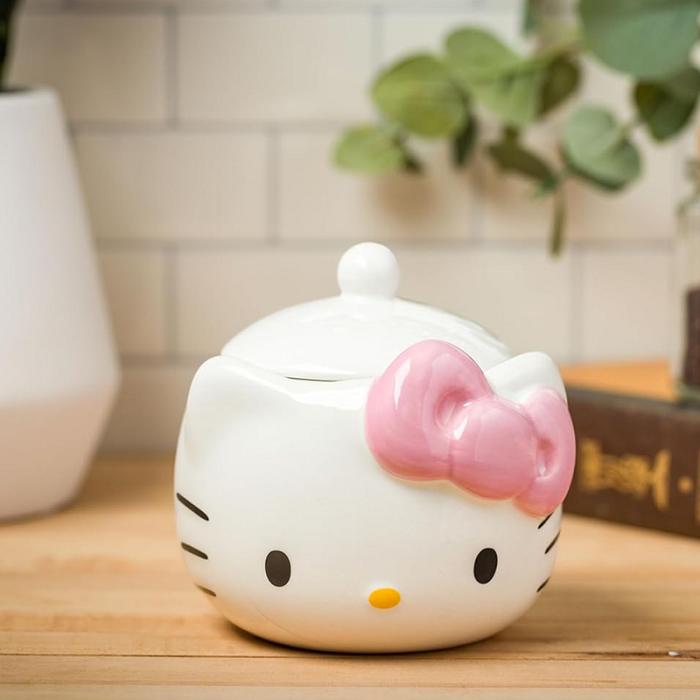 Hello Kitty Hello Kitty Pink Bow Ceramic Storage Jar Białe | PL_HK98469