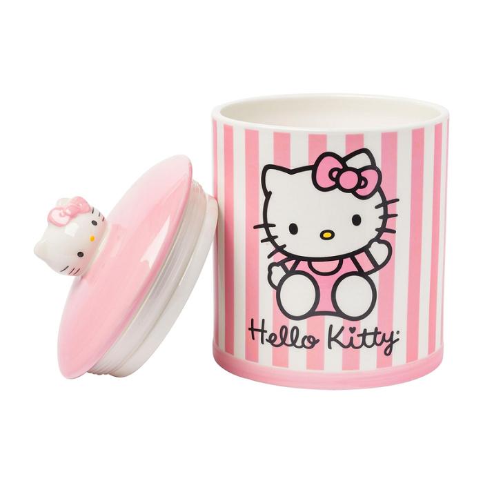 Hello Kitty Hello Kitty Pink Stripe Ceramic Storage Jar Różowe | PL_HK46533