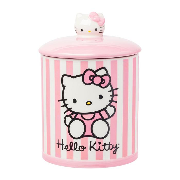 Hello Kitty Hello Kitty Pink Stripe Ceramic Storage Jar Różowe | PL_HK46533