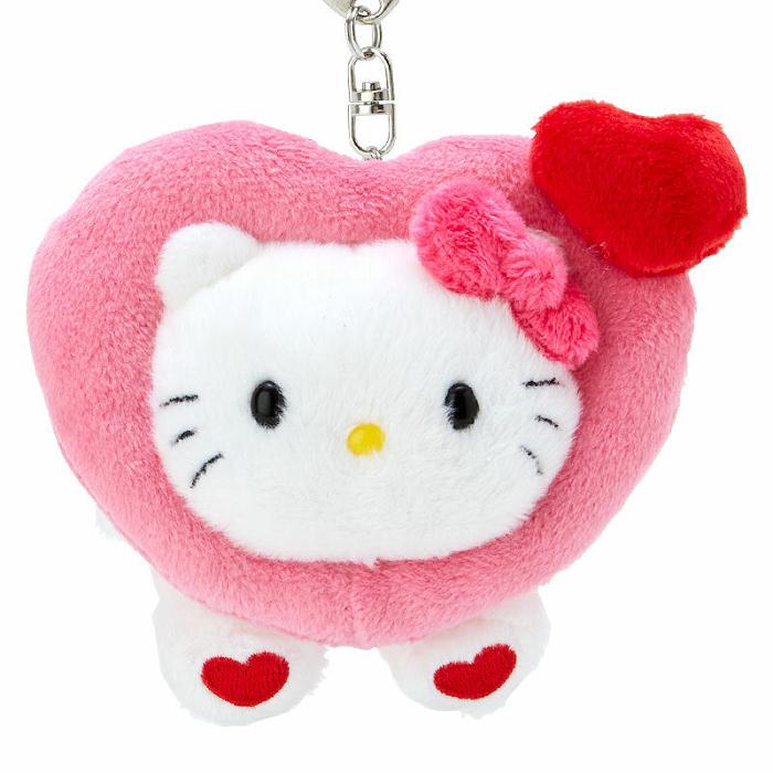 Hello Kitty Hello Kitty Plush Mascot Keychain (Big Heart Series) Różowe | PL_HK38162