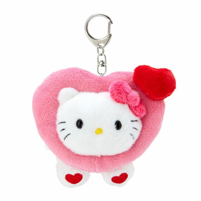 Hello Kitty Hello Kitty Plush Mascot Keychain (Big Heart Series) Różowe | PL_HK38162