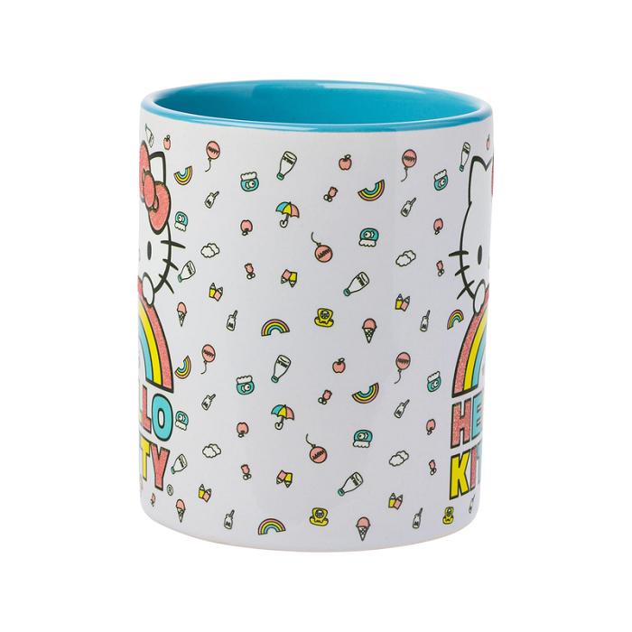 Hello Kitty Hello Kitty Rainbow Glitter Ceramic Mug Niebieskie | PL_HK15060