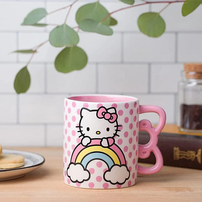 Hello Kitty Hello Kitty Sculpted Bow & Rainbow Ceramic Mug Różowe | PL_HK38680