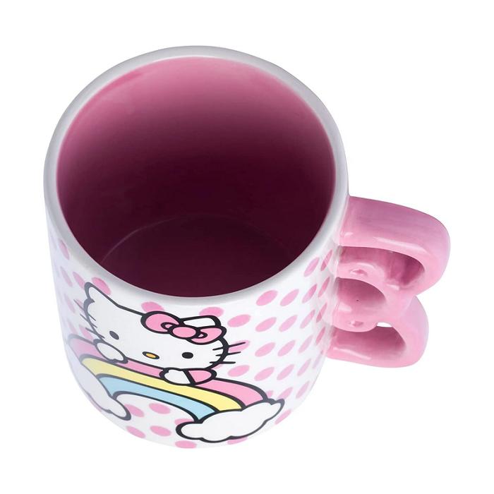 Hello Kitty Hello Kitty Sculpted Bow & Rainbow Ceramic Mug Różowe | PL_HK38680