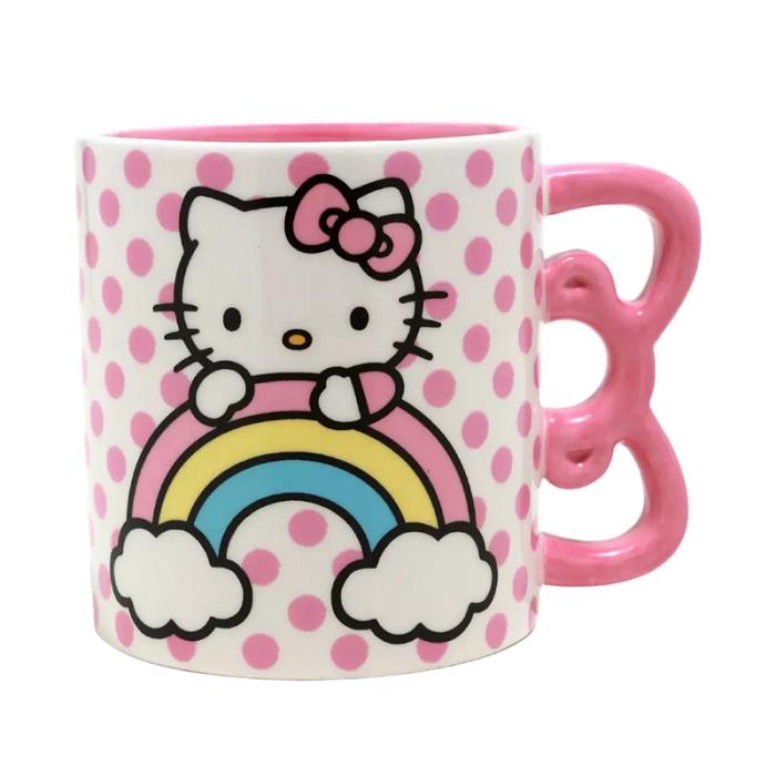 Hello Kitty Hello Kitty Sculpted Bow & Rainbow Ceramic Mug Różowe | PL_HK38680