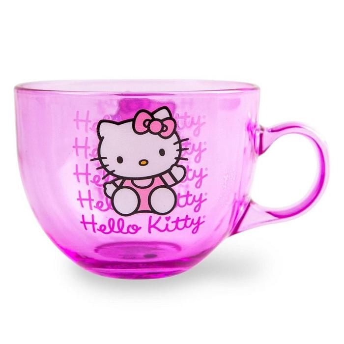 Hello Kitty Hello Kitty Signature Pink Glass Mug Różowe | PL_HK72223