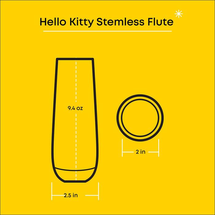 Hello Kitty Hello Kitty Stay Gold Stemless Flutes (Set of 4) Różowe | PL_HK71181