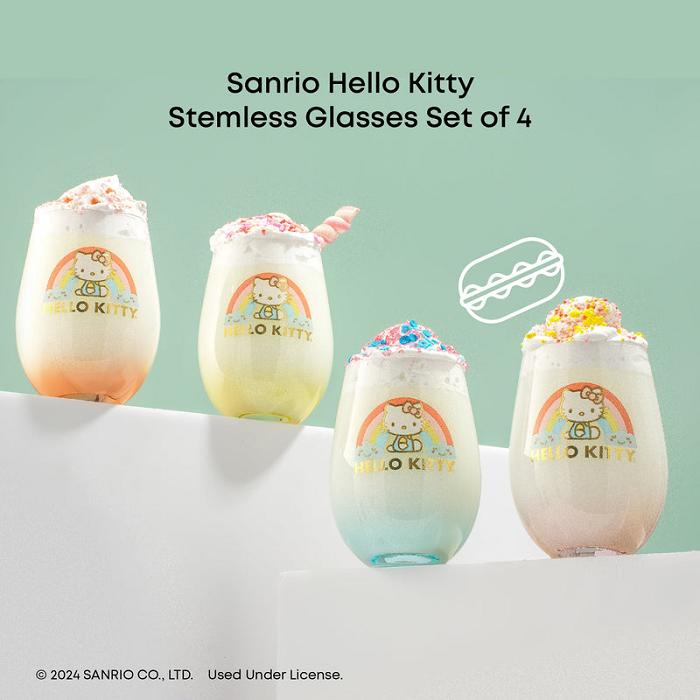 Hello Kitty Hello Kitty Sweet Rainbow Stemless Glasses (Set of 4) Kolorowe | PL_HK35837