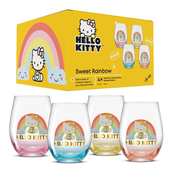 Hello Kitty Hello Kitty Sweet Rainbow Stemless Glasses (Set of 4) Kolorowe | PL_HK35837