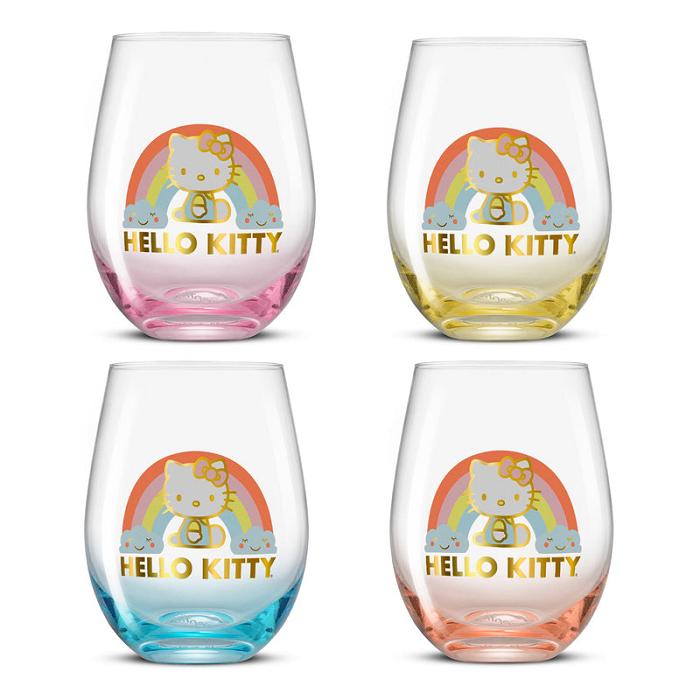 Hello Kitty Hello Kitty Sweet Rainbow Stemless Glasses (Set of 4) Kolorowe | PL_HK35837