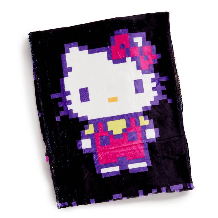 Hello Kitty Hello Kitty Throw Blanket (Retro Pixel Series) Czarne | PL_HK95433