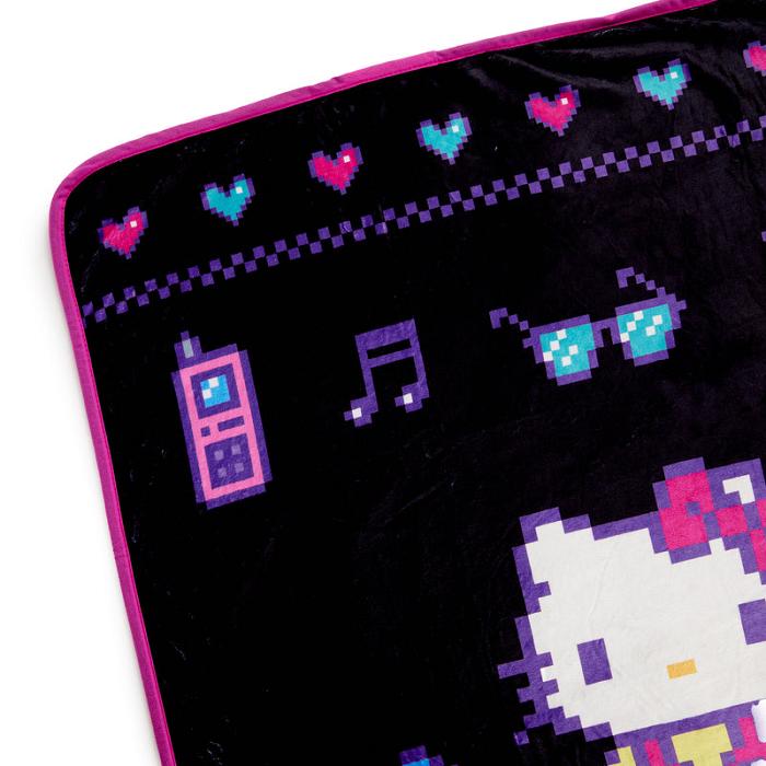 Hello Kitty Hello Kitty Throw Blanket (Retro Pixel Series) Czarne | PL_HK95433