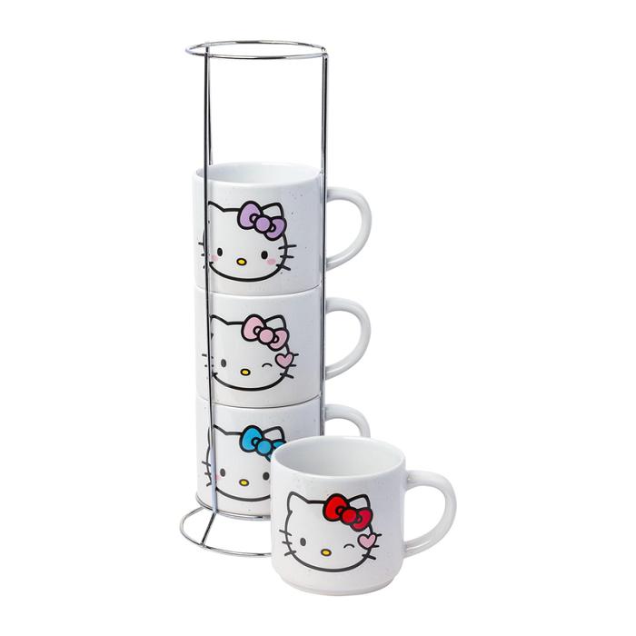 Hello Kitty Hello Kitty Winking Hearts 5-Piece Ceramic Mug Stack Białe | PL_HK89608