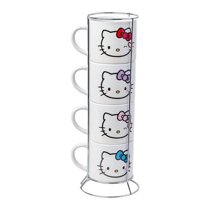 Hello Kitty Hello Kitty Winking Hearts 5-Piece Ceramic Mug Stack Białe | PL_HK89608