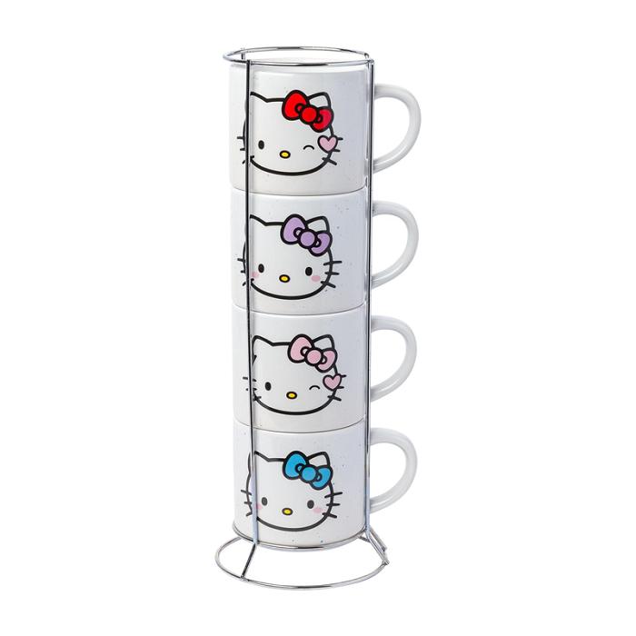 Hello Kitty Hello Kitty Winking Hearts 5-Piece Ceramic Mug Stack Białe | PL_HK89608