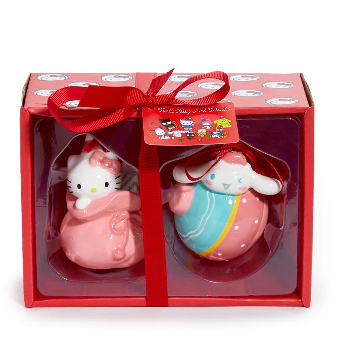 Hello Kitty Hello Kitty and Cinnamoroll 2-pc Holiday Ceramic Ornament Set (Pastel Pink) Różowe Niebieskie | PL_HK65647