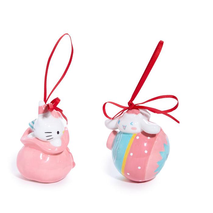 Hello Kitty Hello Kitty and Cinnamoroll 2-pc Holiday Ceramic Ornament Set (Pastel Pink) Różowe Niebieskie | PL_HK65647