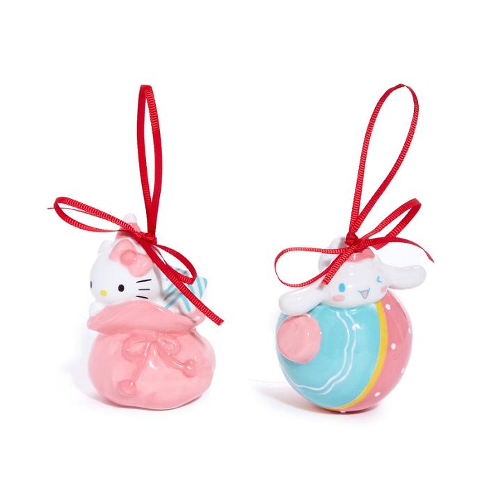 Hello Kitty Hello Kitty and Cinnamoroll 2-pc Holiday Ceramic Ornament Set (Pastel Pink) Różowe Niebieskie | PL_HK65647