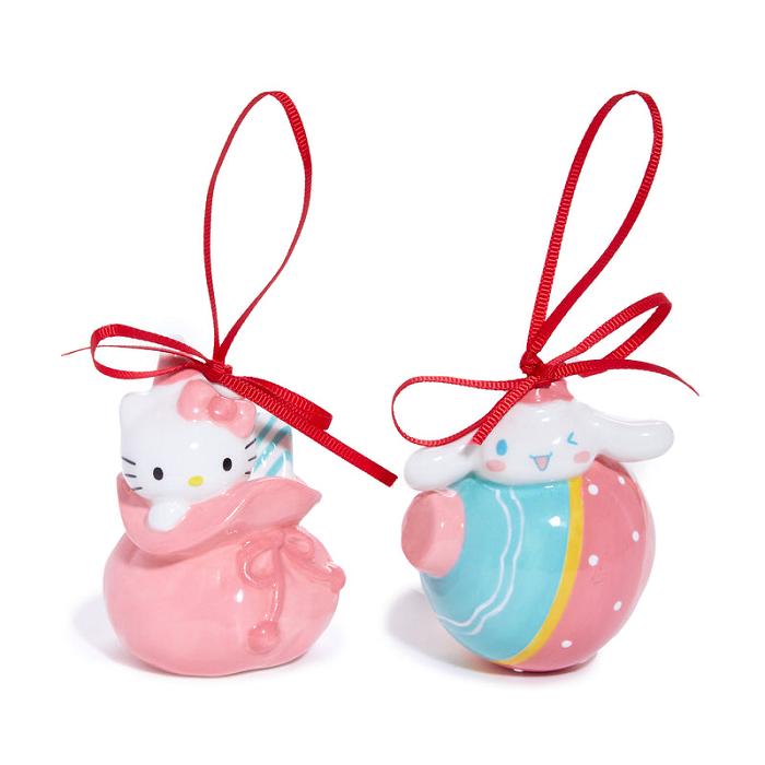 Hello Kitty Hello Kitty and Cinnamoroll 2-pc Holiday Ceramic Ornament Set (Pastel Pink) Różowe Niebieskie | PL_HK65647