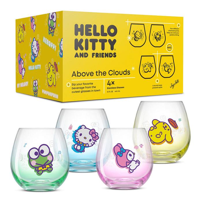 Hello Kitty Hello Kitty and Friends Above the Clouds Stemless Glasses (Set of 4) Kolorowe | PL_HK48006