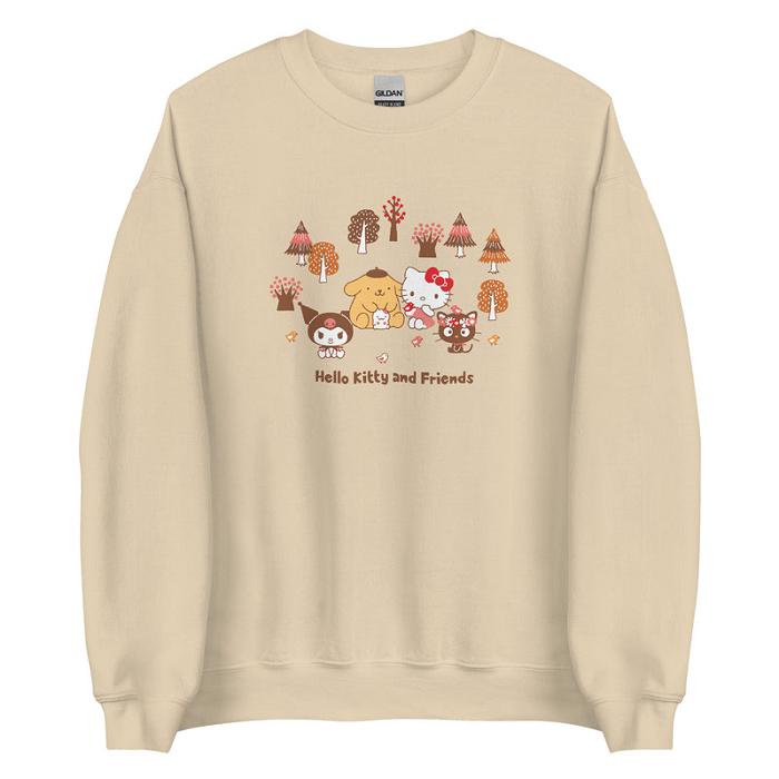 Hello Kitty Hello Kitty and Friends Autumn Woods Classic Crewneck Kremowe | PL_HK28979