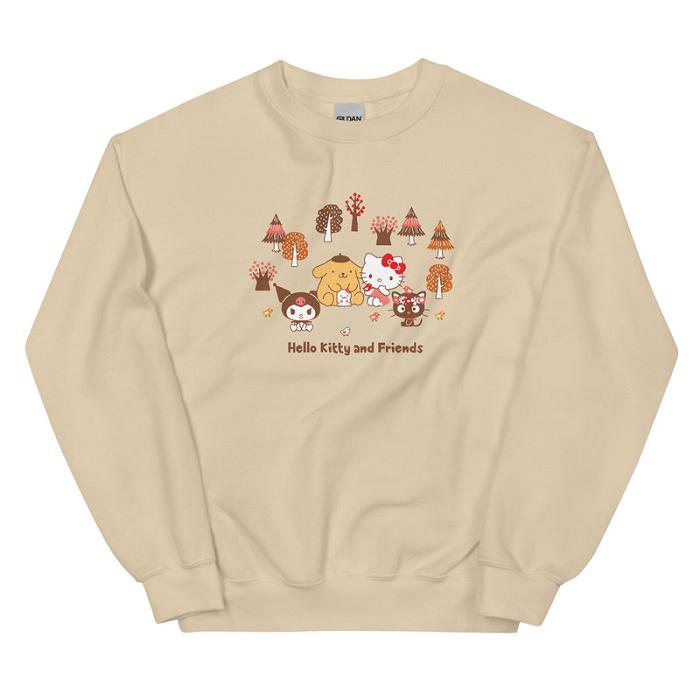 Hello Kitty Hello Kitty and Friends Autumn Woods Classic Crewneck Kremowe | PL_HK28979