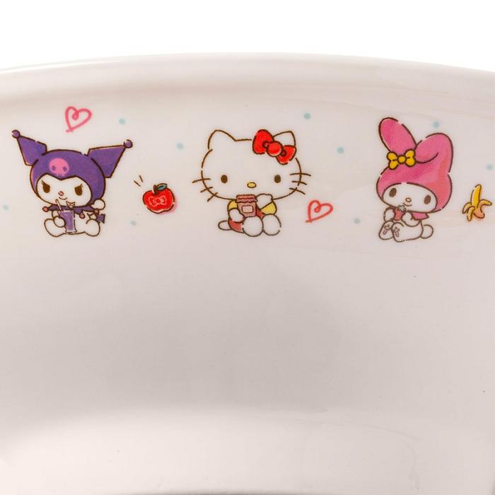 Hello Kitty Hello Kitty and Friends Ceramic Noodle Bowl and Chopstick Set (Lunch Friends) Białe | PL_HK46381