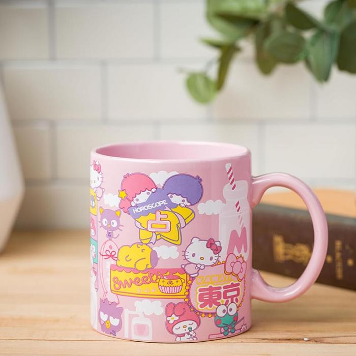 Hello Kitty Hello Kitty and Friends Ceramic Mug (Kawaii Fun) Różowe | PL_HK23992