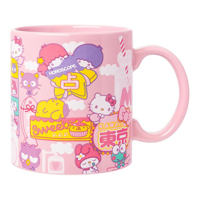 Hello Kitty Hello Kitty and Friends Ceramic Mug (Kawaii Fun) Różowe | PL_HK23992