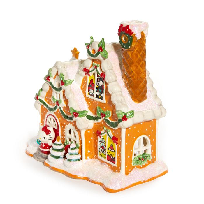 Hello Kitty Hello Kitty and Friends Ceramic Gingerbread Candle House Żółte | PL_HK68534