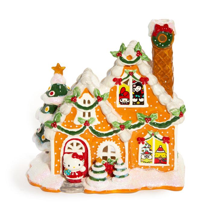 Hello Kitty Hello Kitty and Friends Ceramic Gingerbread Candle House Żółte | PL_HK68534