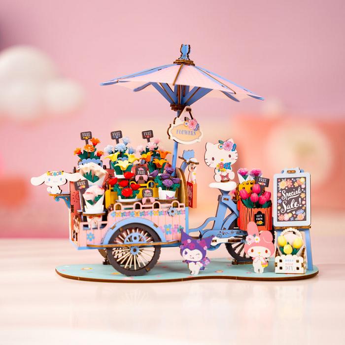 Hello Kitty Hello Kitty and Friends Flower Cart 3D Wooden Puzzle Kolorowe | PL_HK56616