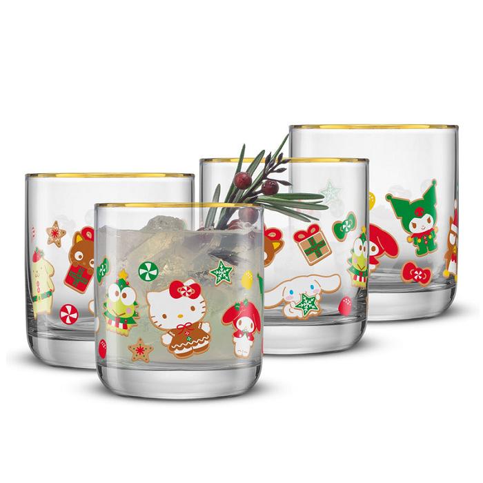 Hello Kitty Hello Kitty and Friends Gingerbread Pals Short Glasses Czerwone Zielone | PL_HK26035