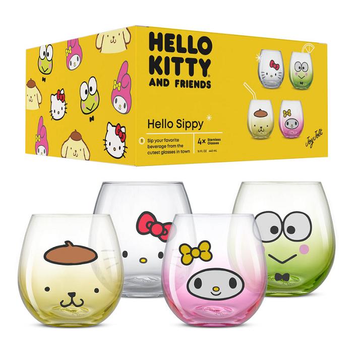 Hello Kitty Hello Kitty and Friends Hello Sippy Stemless Glasses (Set of 4) Kolorowe | PL_HK62872