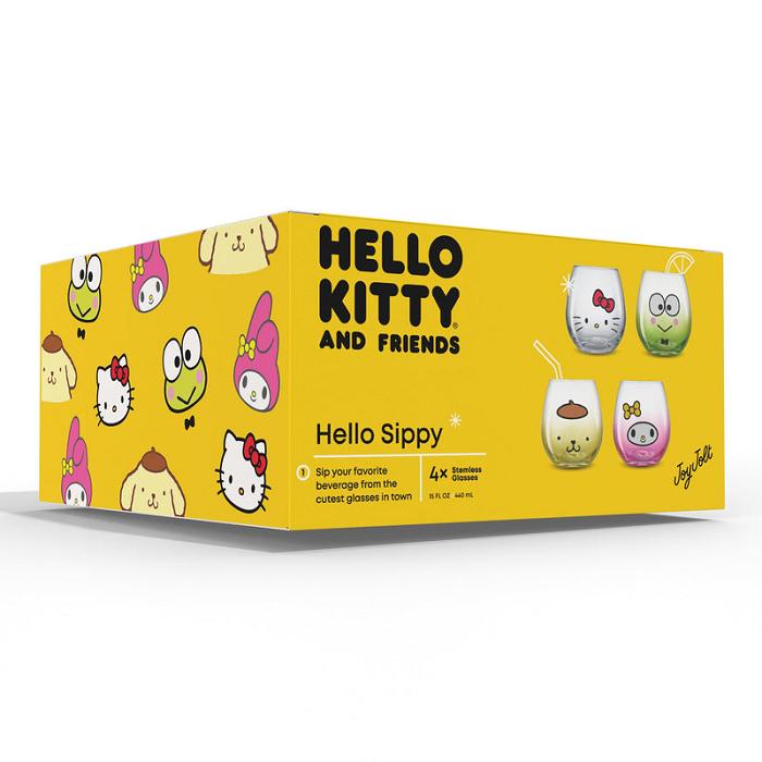 Hello Kitty Hello Kitty and Friends Hello Sippy Stemless Glasses (Set of 4) Kolorowe | PL_HK62872