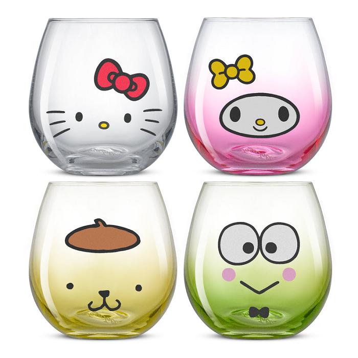 Hello Kitty Hello Kitty and Friends Hello Sippy Stemless Glasses (Set of 4) Kolorowe | PL_HK62872