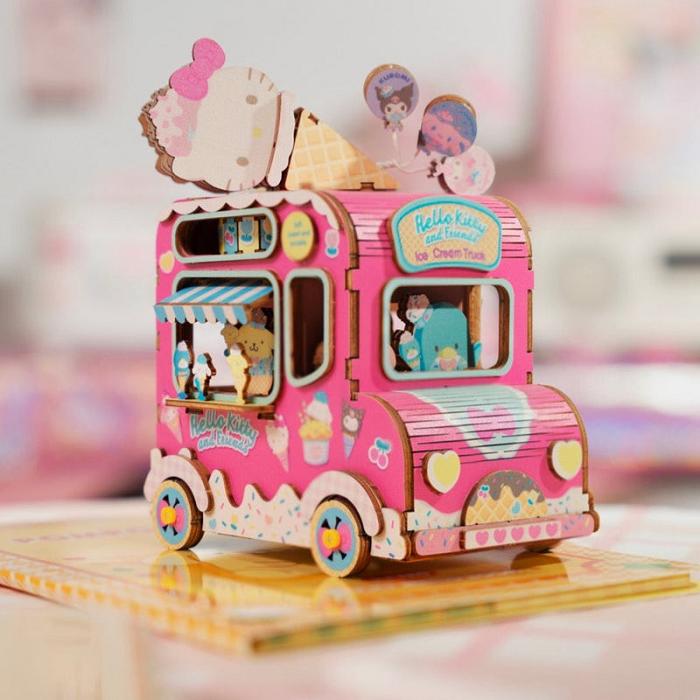 Hello Kitty Hello Kitty and Friends Ice Cream Truck 3D Wooden Music Box Puzzle Różowe | PL_HK89629